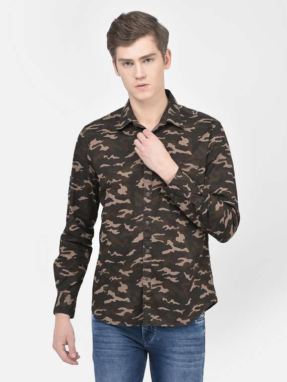 mens camouflage casual shirt