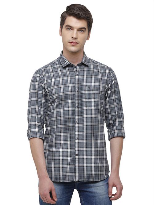 grey checkered casual shirt - 19803291 - Standard Image - 0
