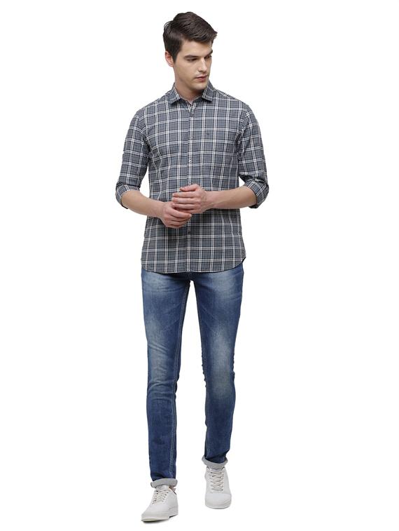 grey checkered casual shirt - 19803291 - Standard Image - 3
