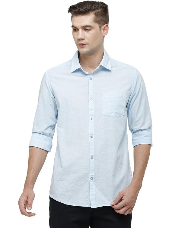 light blue solid casual shirt - 19803398 - Zoom Image - 0