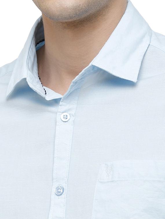 light blue solid casual shirt - 19803398 - Standard Image - 3
