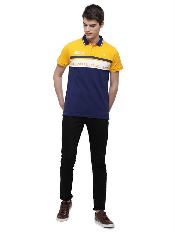 color block cotton polo t-shirt - 19803670 - Standard Image - 3
