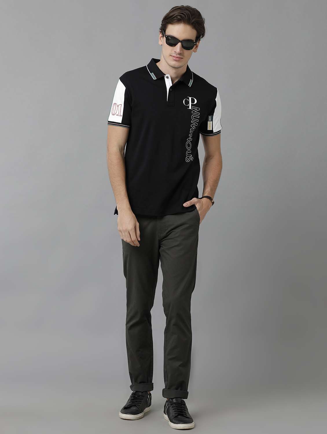 color block cotton polo t-shirt  - 19803698 -  Standard Image - 3