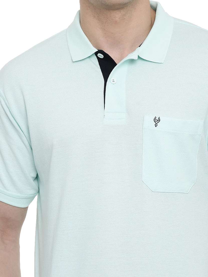 men solid cotton polo t-shirt  - 19803840 -  Standard Image - 3