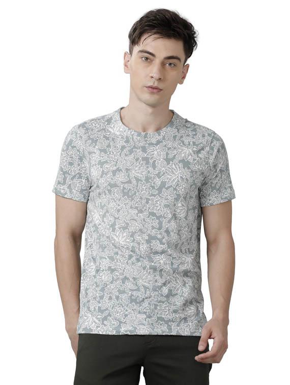 printed round neck regular t-shirt - 19803855 -  Zoom Image - 0