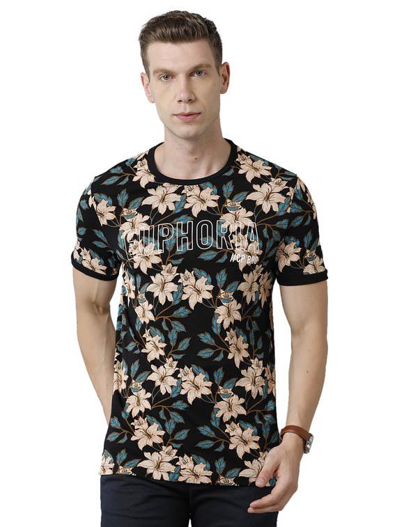 round neck floral printed regular t-shirt - 19803861 -  Zoom Image - 0