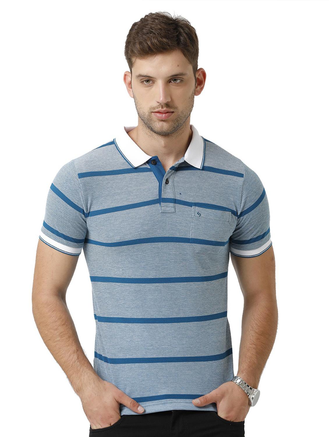 men striped cotton polo t-shirt - 19804001 - Zoom Image - 0