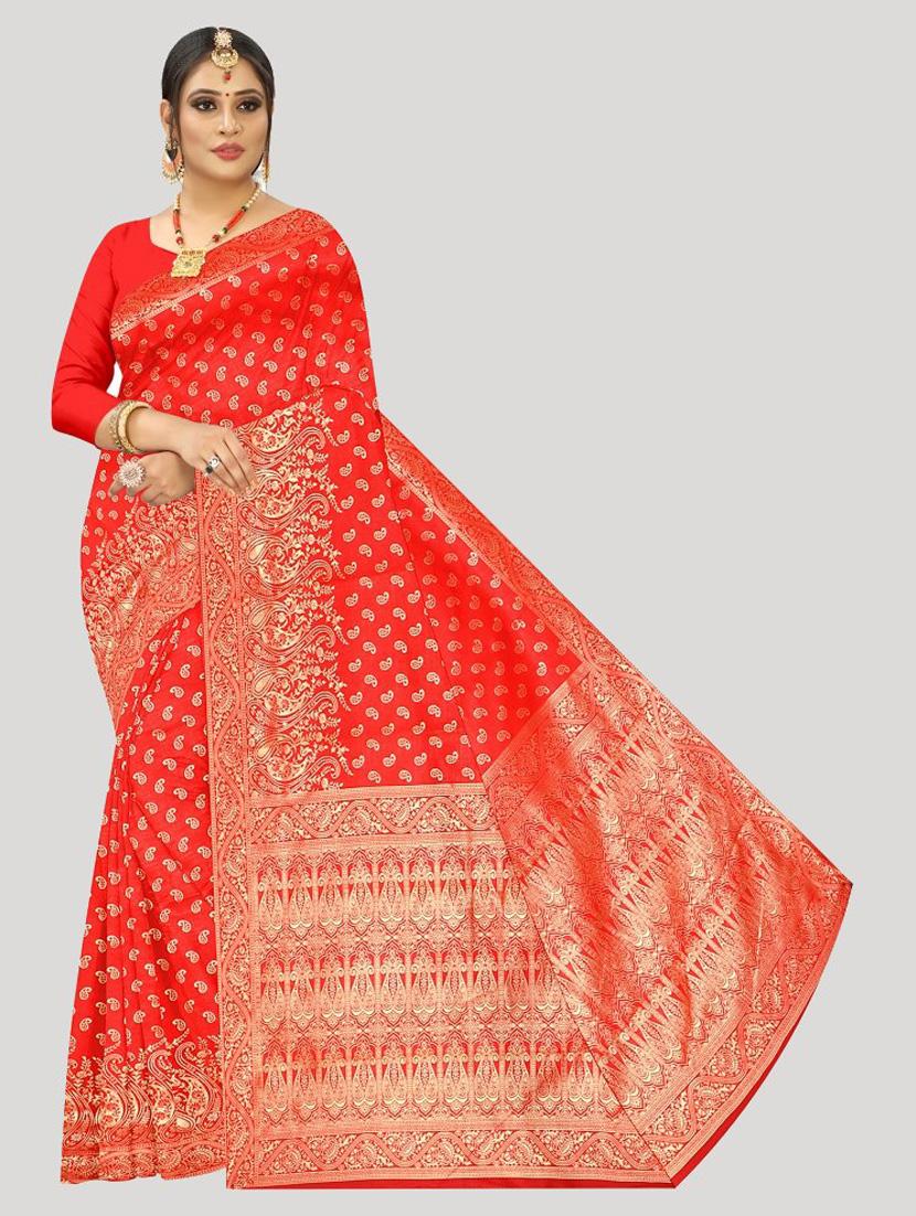 self designed woven saree with blouse - 19804019 - Zoom Image - 0