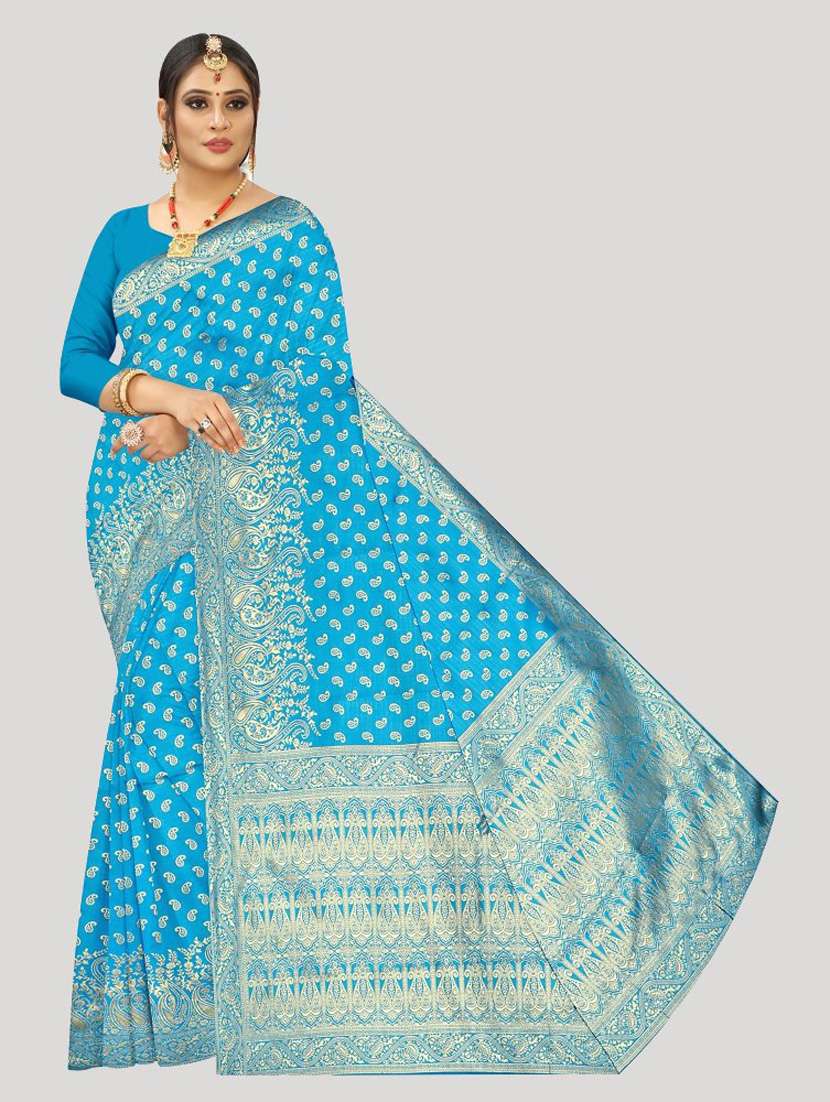 self designed woven saree with blouse - 19804020 -  Zoom Image - 0