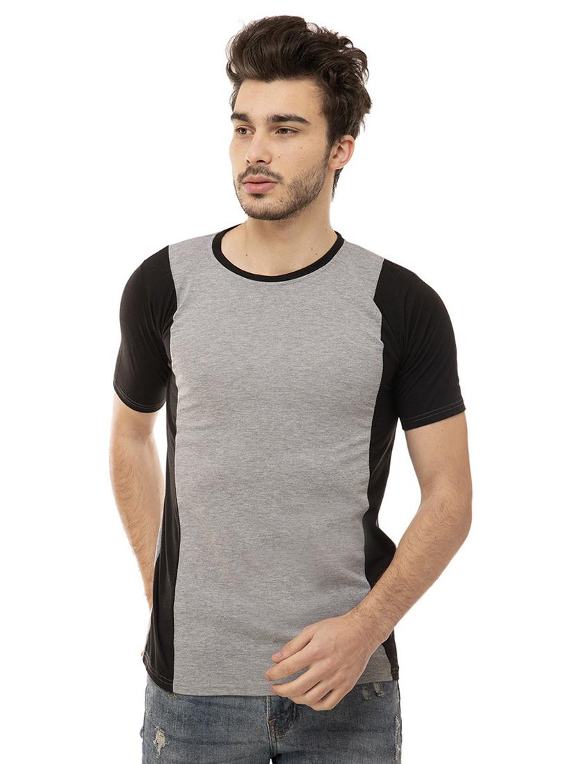color block round neck regular t-shirt - 19806373 -  Zoom Image - 0