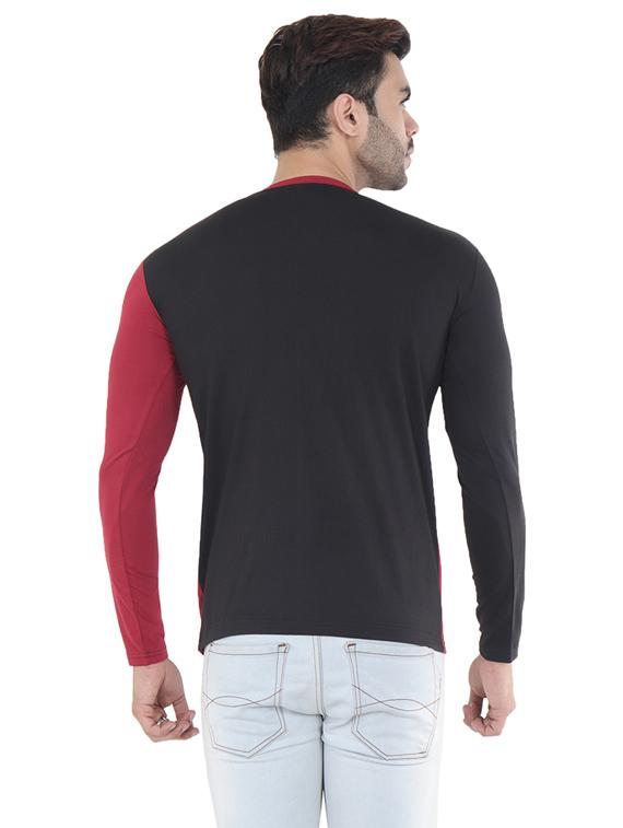 v neck color block t-shirt - 19806564 - Standard Image - 3