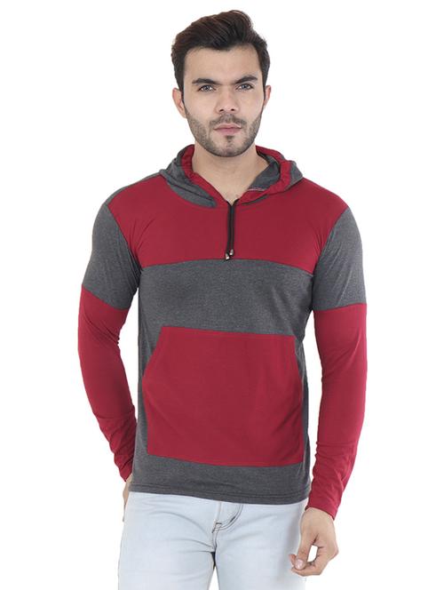 hood neck color block t-shirt - 19806565 - Standard Image - 0