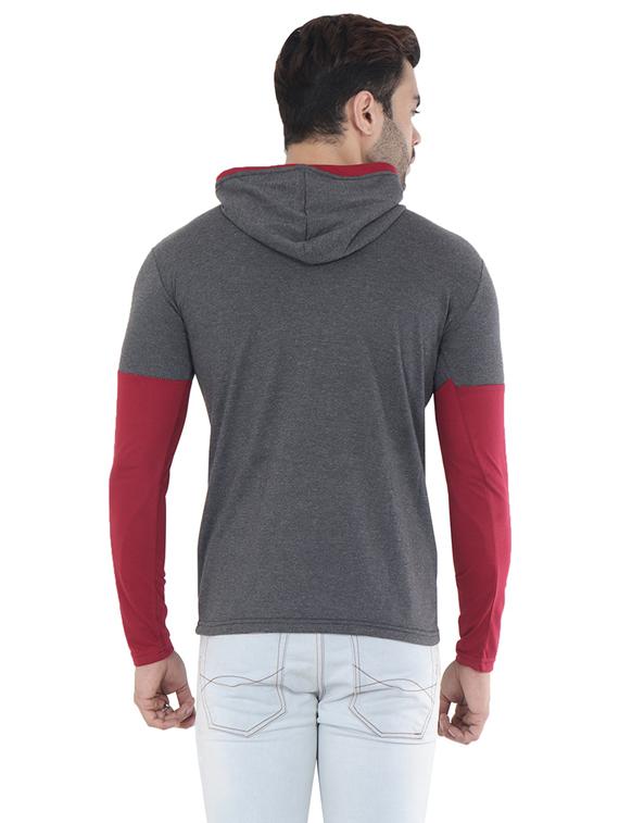 hood neck color block t-shirt - 19806565 - Standard Image - 3