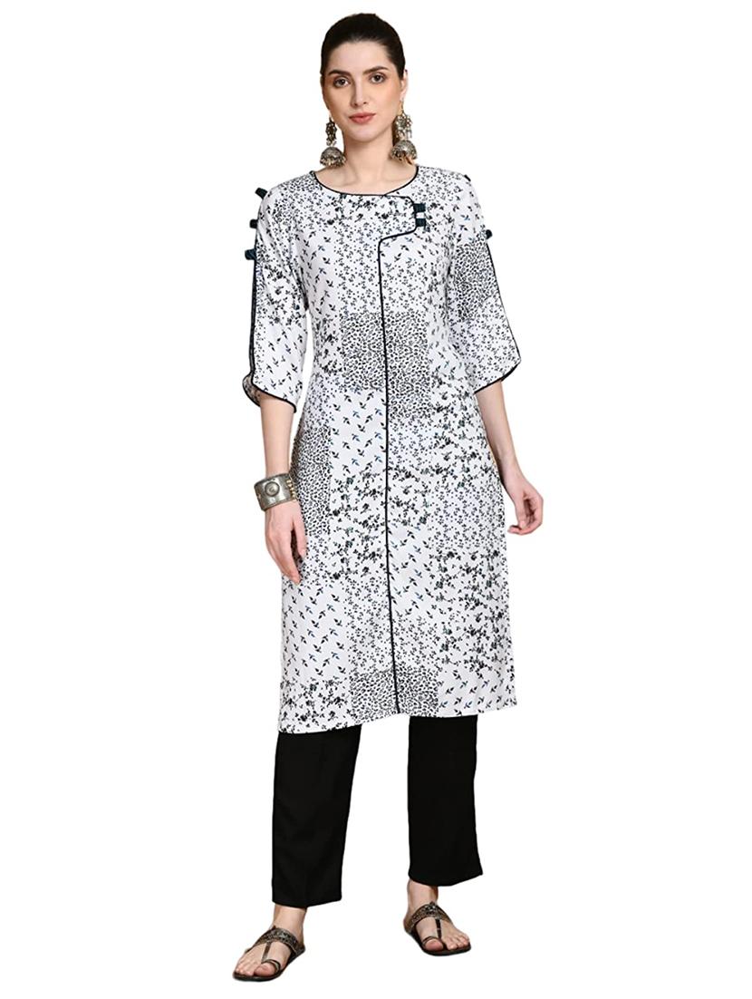 white printed kurta - 19808043 - Zoom Image - 0