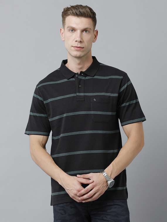 polo neck striped t-shirt