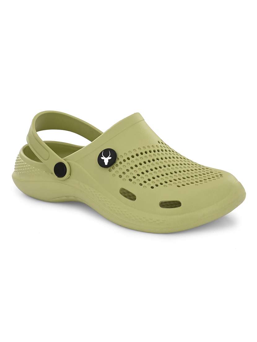 green slip on clog