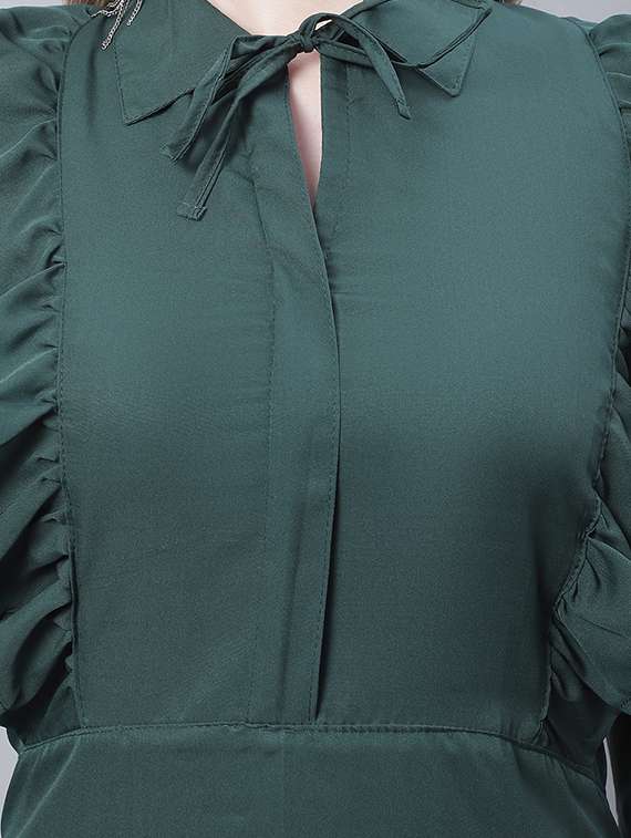 women's ruffle solid dress - 19810576 - Standard Image - 3
