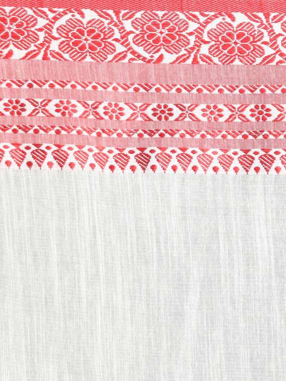 women's self design white colored saree with blouse - 19810744 -  Standard Image - 3