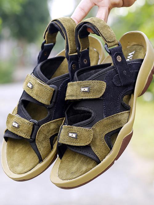 khaki back strap casual floater - 19811092 - Standard Image - 0