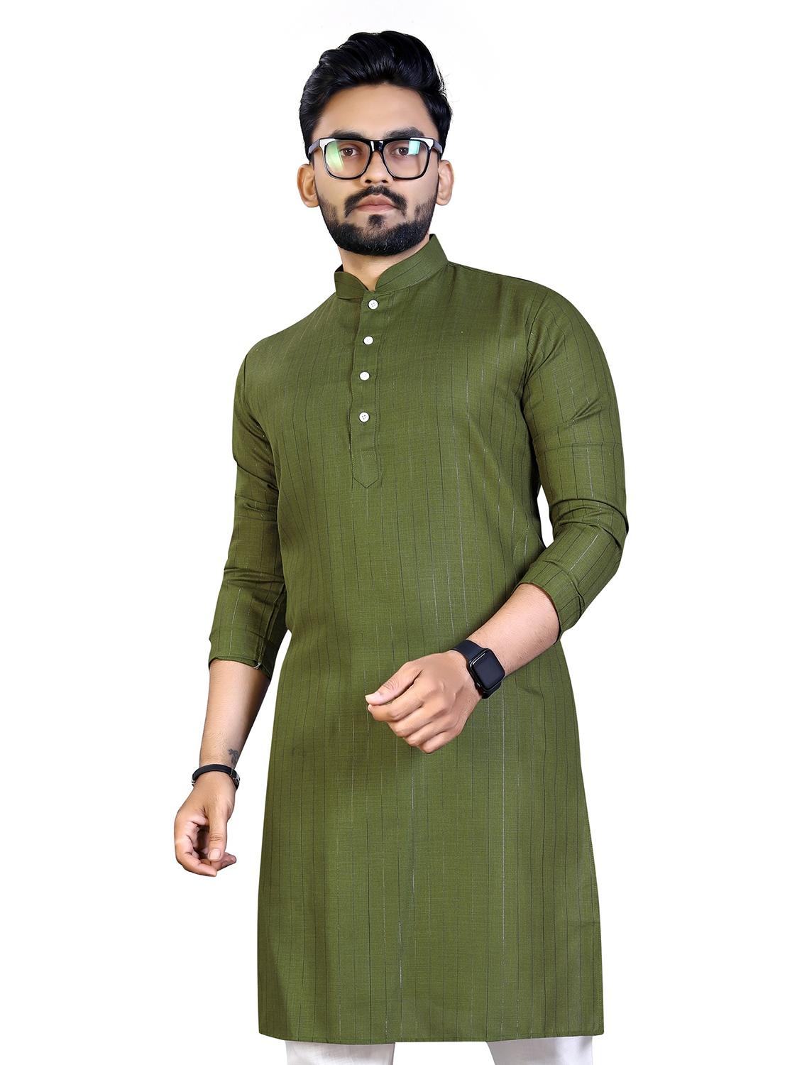 mandarin neck striped kurta