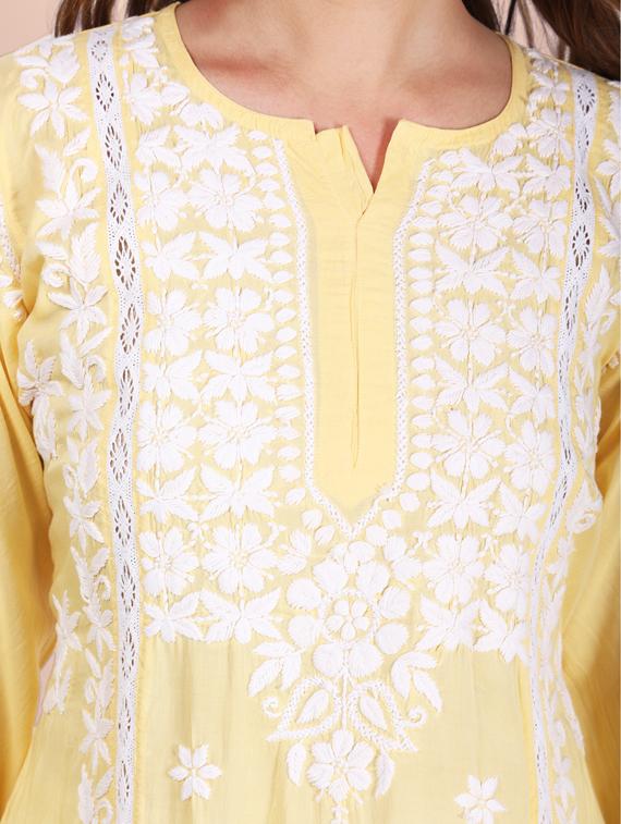 chikankari solid straight kurta - 19811743 - Standard Image - 3