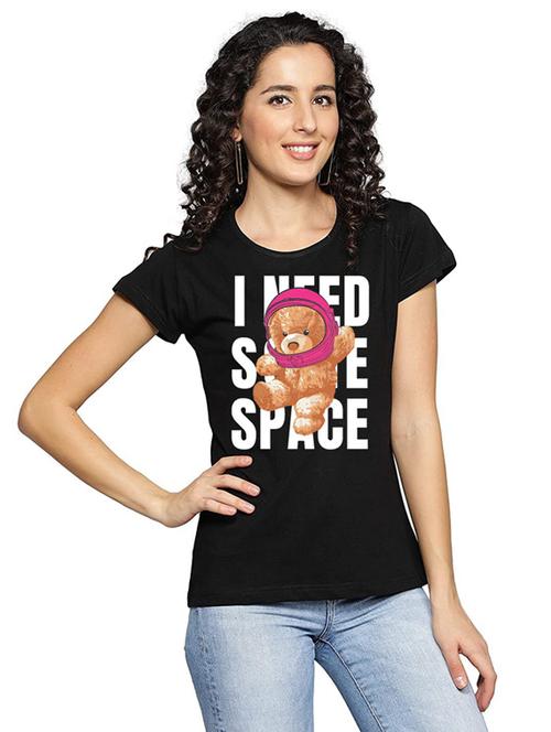 women's front print round neck t-shirt - 19814412 - Standard Image - 0