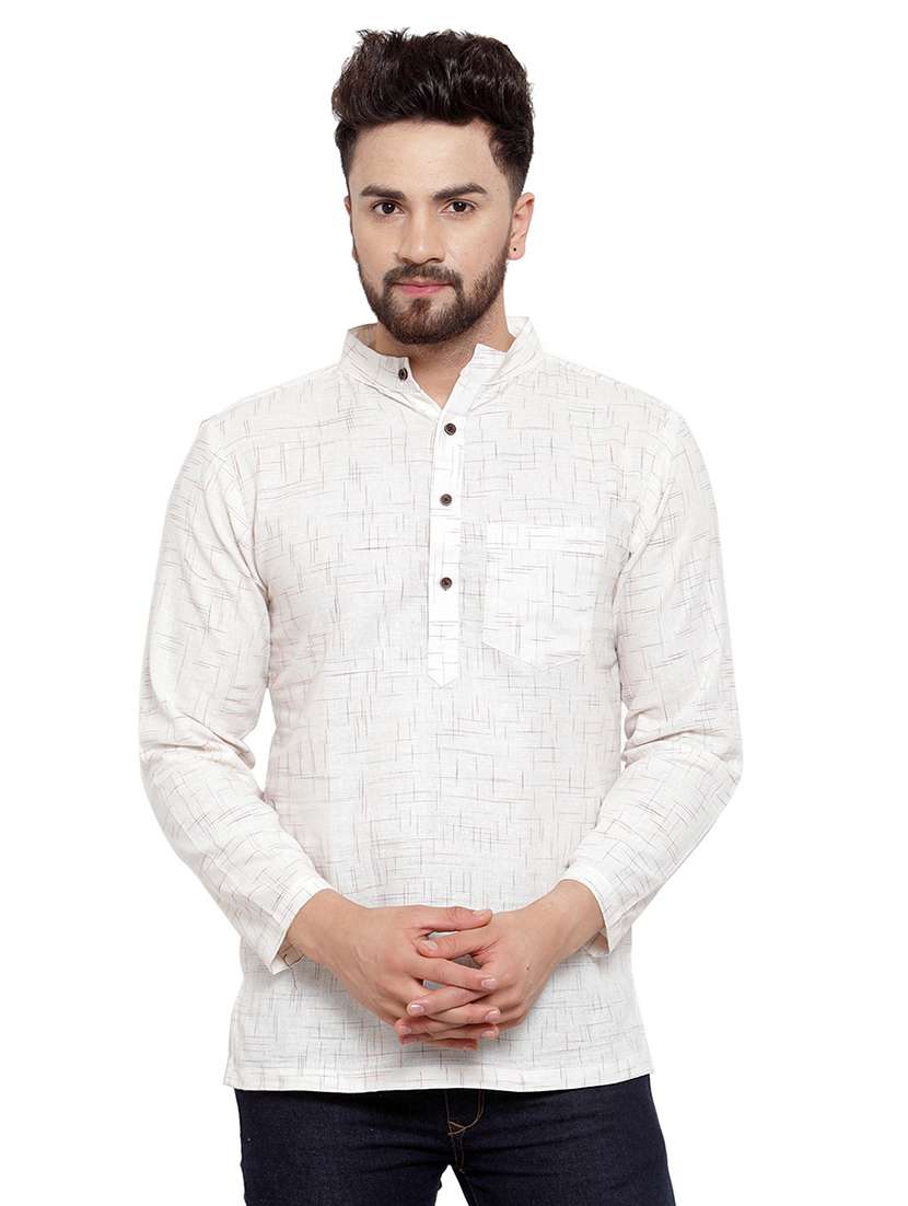 mandarin neck solid short kurta