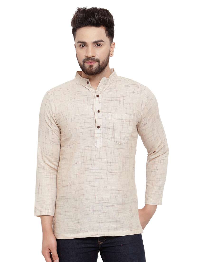 mandarin neck solid short kurta