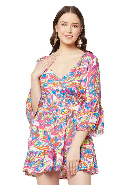 women's fit & flare tropical dress - 19814772 - Zoom Image - 0
