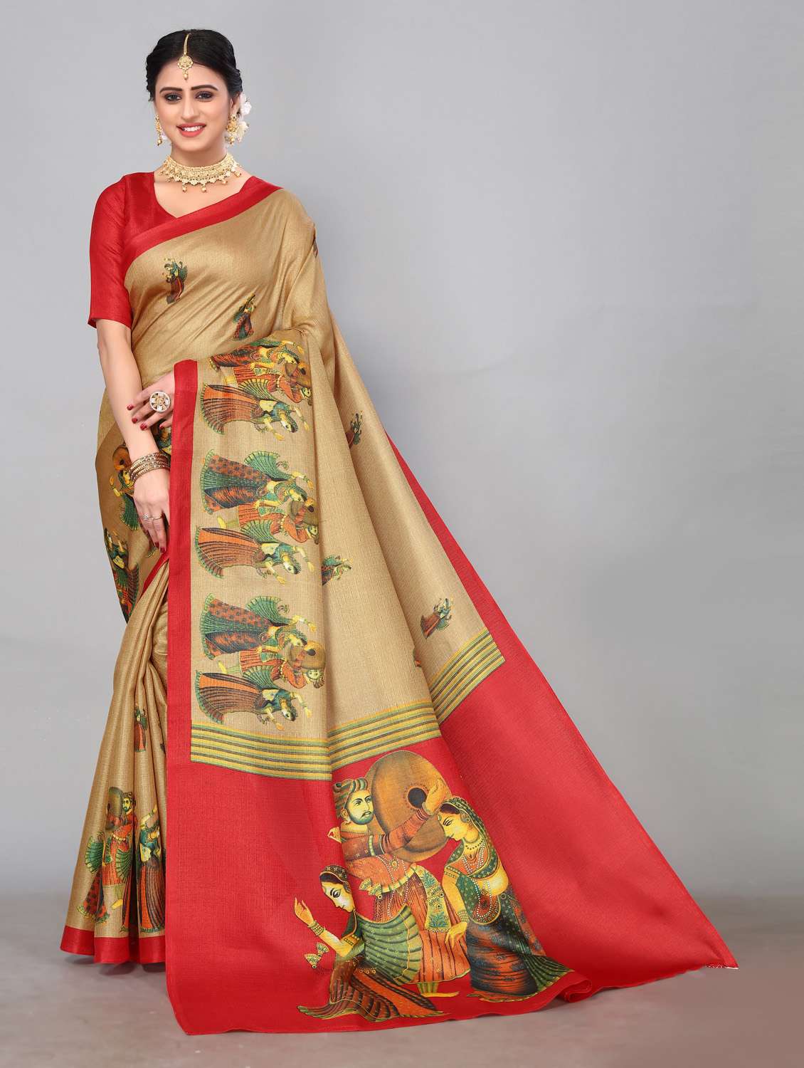 pack of 2 printed woven saree - 19814976 - Zoom Image - 0