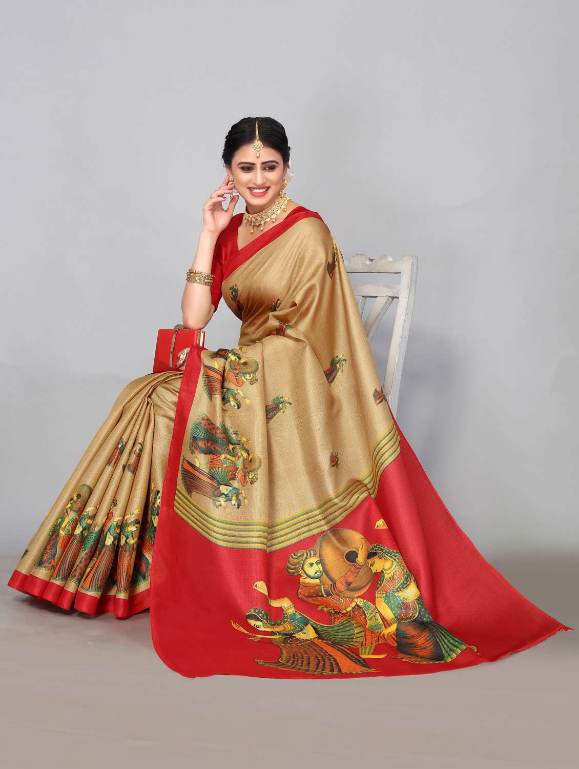 pack of 2 printed woven saree - 19814976 - Standard Image - 3