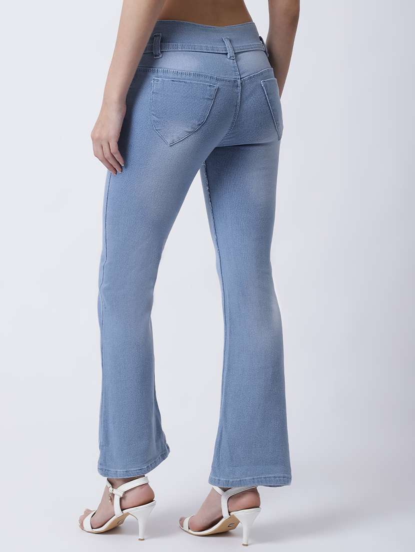 blue solid bootcut jean - 19815045 -  Standard Image - 3