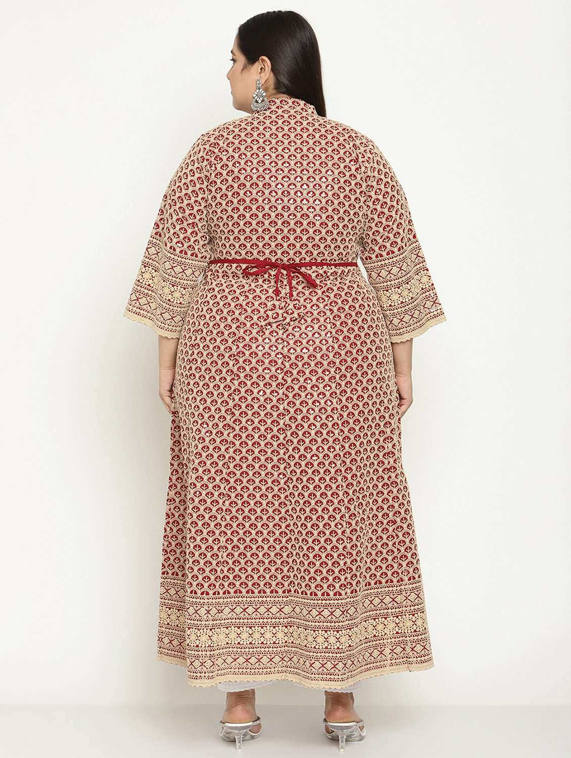 sweetheart neck floral anarkali kurta - 19815322 -  Standard Image - 3