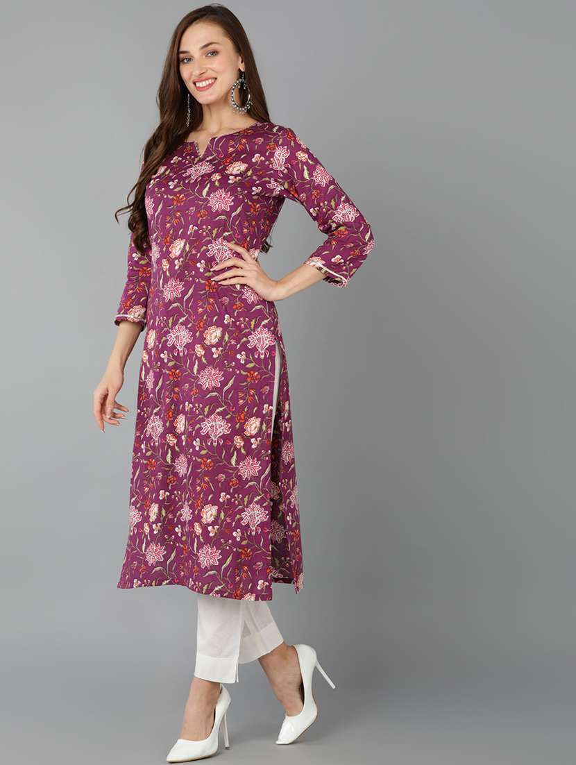 printed kurta pant set with dupatta