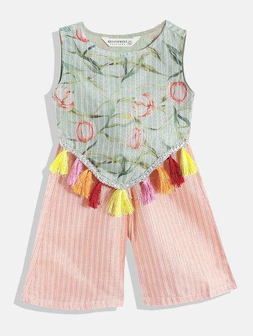 green printed kurta palazzo set suit  - 19818732 -  Standard Image - 0