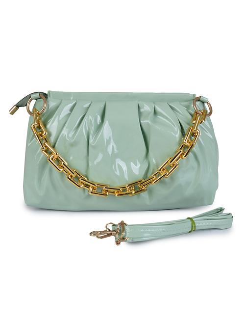 green leatherette (pu) sling bag - 19820021 -  Standard Image - 0