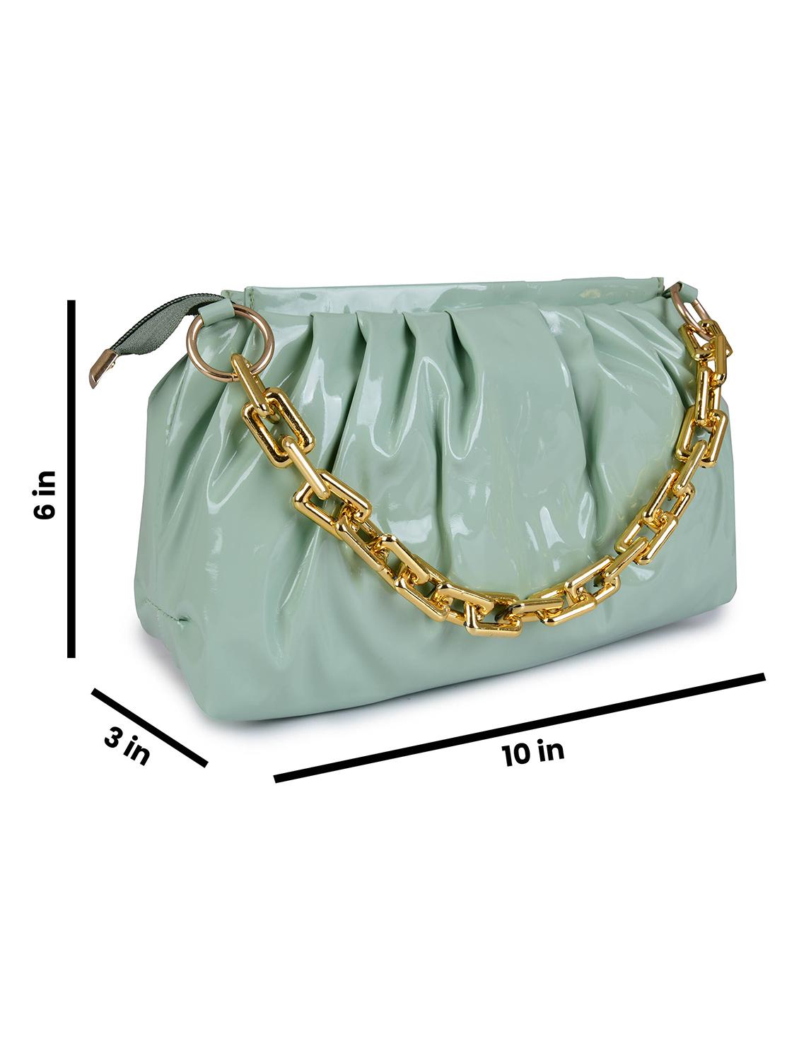 green leatherette (pu) sling bag - 19820021 - Standard Image - 3