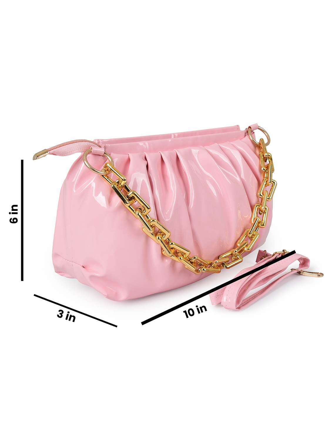 pink leatherette (pu) sling bag - 19820023 -  Standard Image - 3