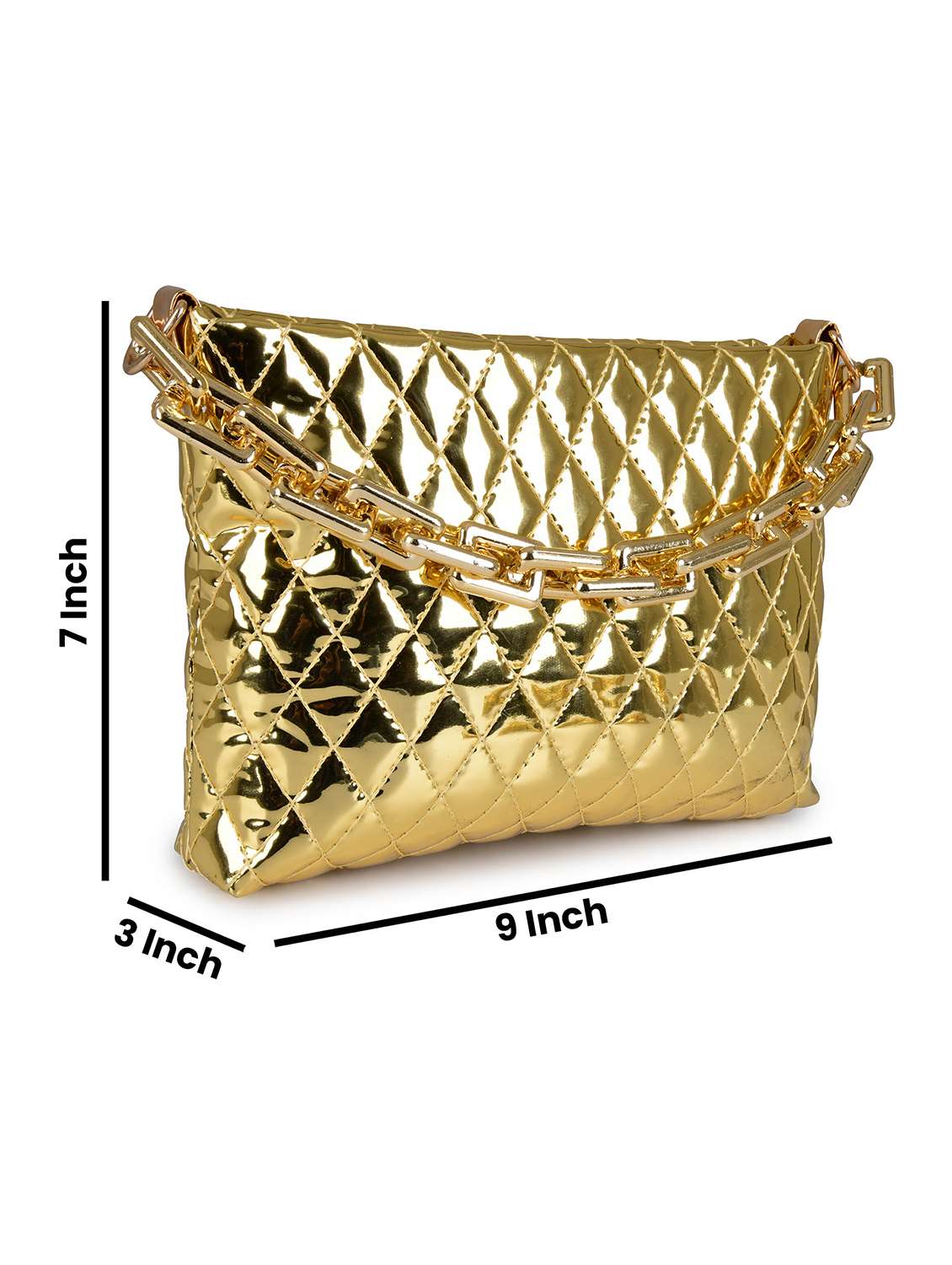 gold leatherette (pu) sling bag - 19820048 -  Standard Image - 3