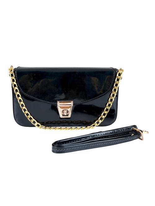 black leatherette (pu) sling bag - 19820066 - Standard Image - 0