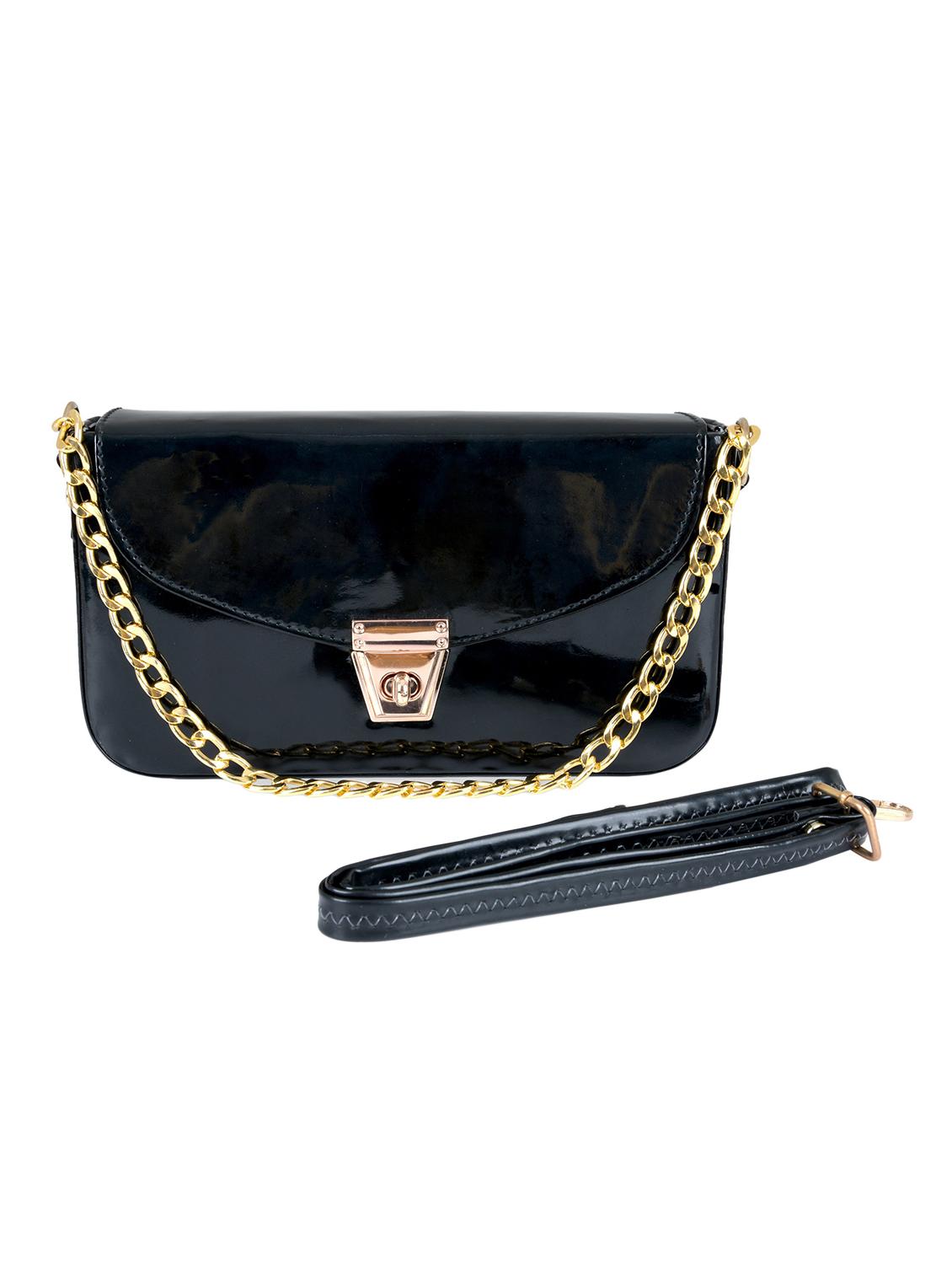 black leatherette (pu) sling bag - 19820066 - Zoom Image - 0