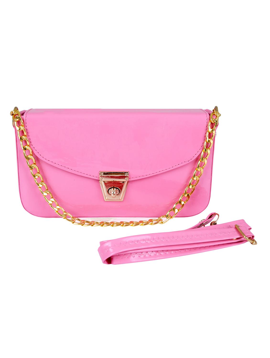 pink leatherette (pu) sling bag - 19820067 - Zoom Image - 0