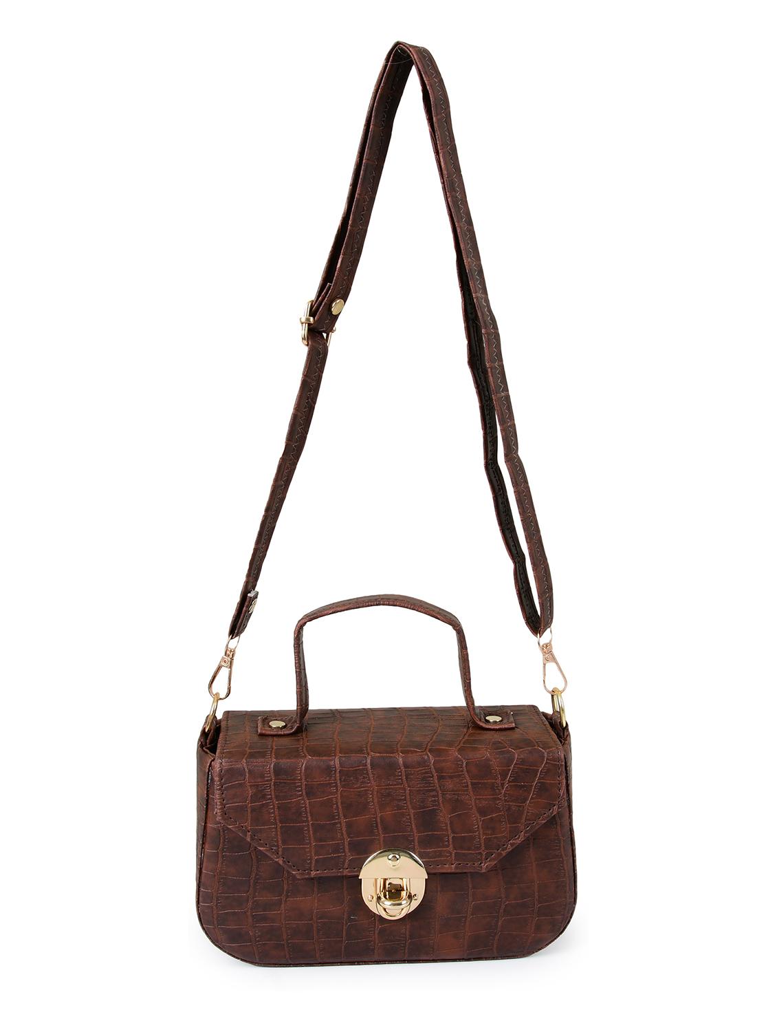brown leatherette (pu) sling bag - 19820070 - Standard Image - 3