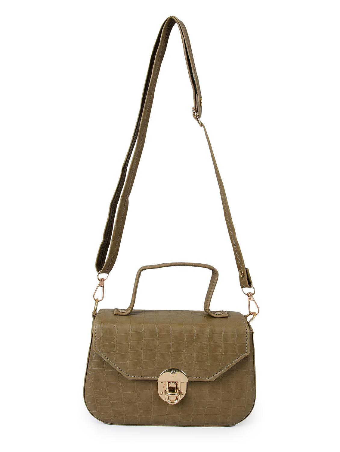 khaki leatherette (pu) sling bag - 19820075 - Standard Image - 3