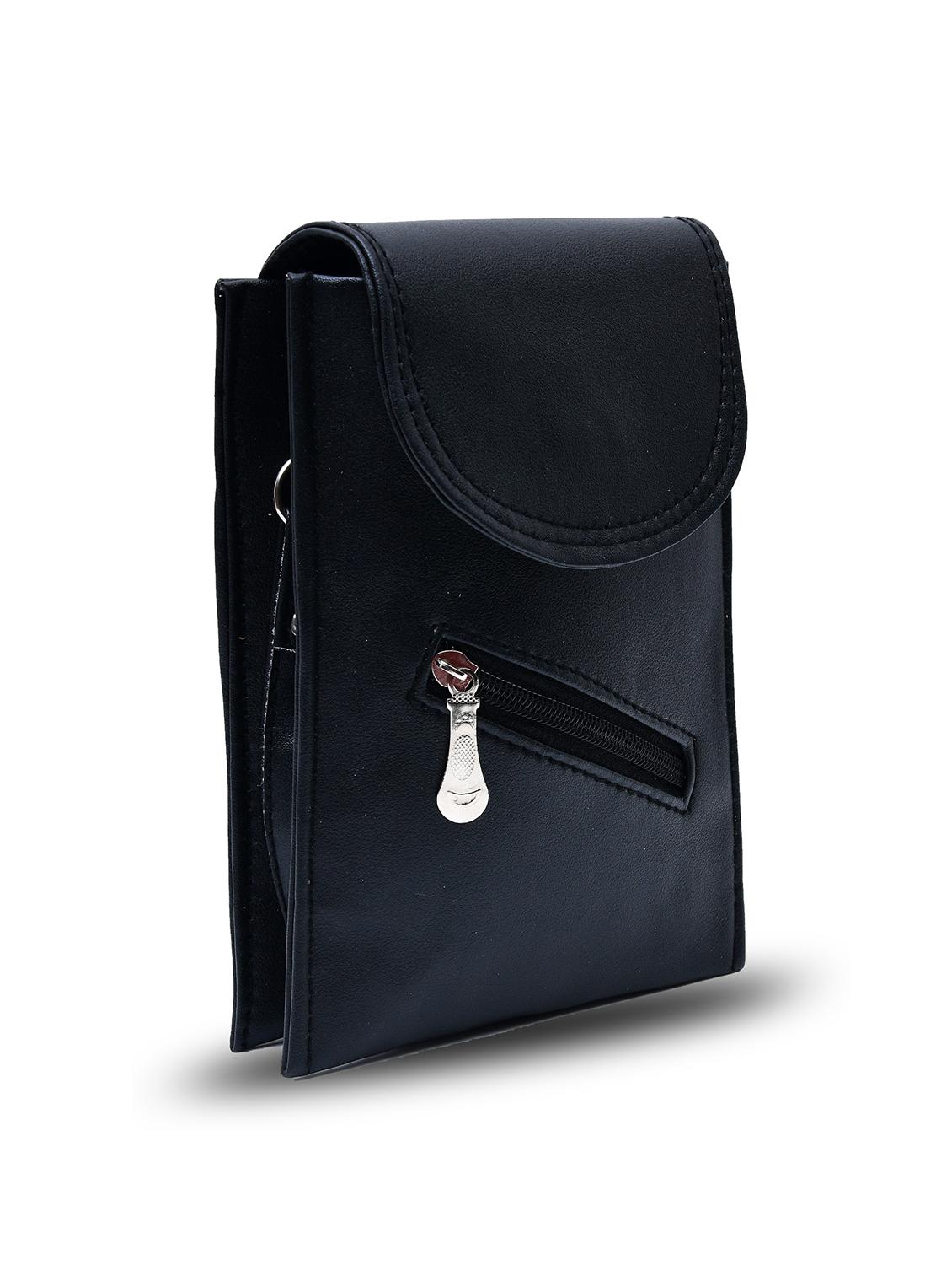 black leatherette (pu) sling bag - 19820086 - Standard Image - 3