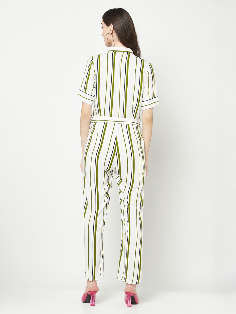 olive viscose full leg jumpsuit - 19820190 - Standard Image - 3