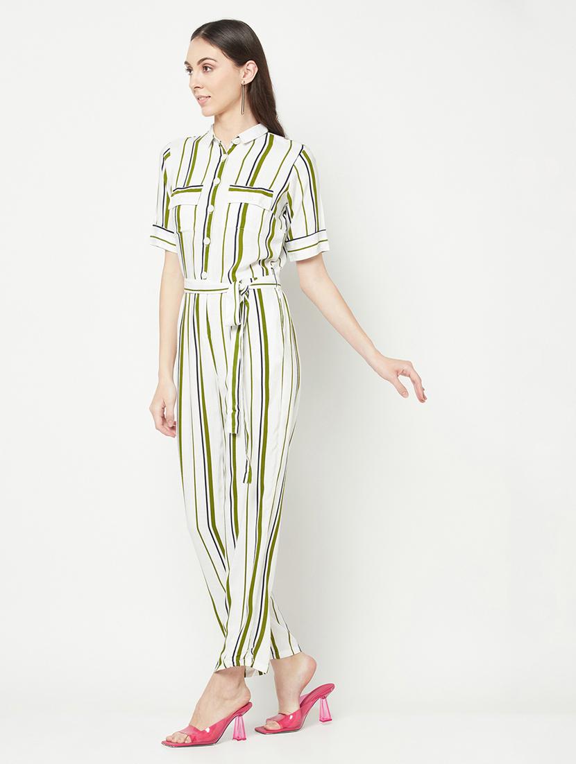 olive viscose full leg jumpsuit - 19820190 - Standard Image - 5