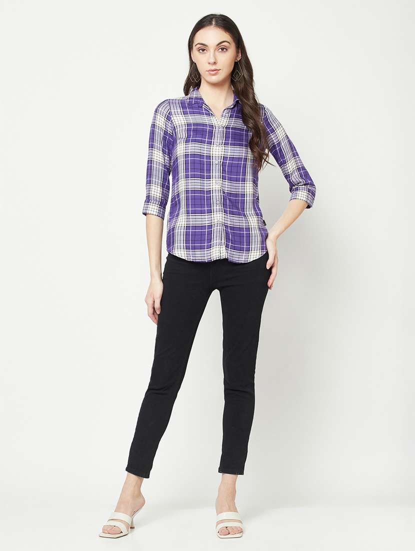 purple viscose regular shirt - 19820215 -  Standard Image - 5