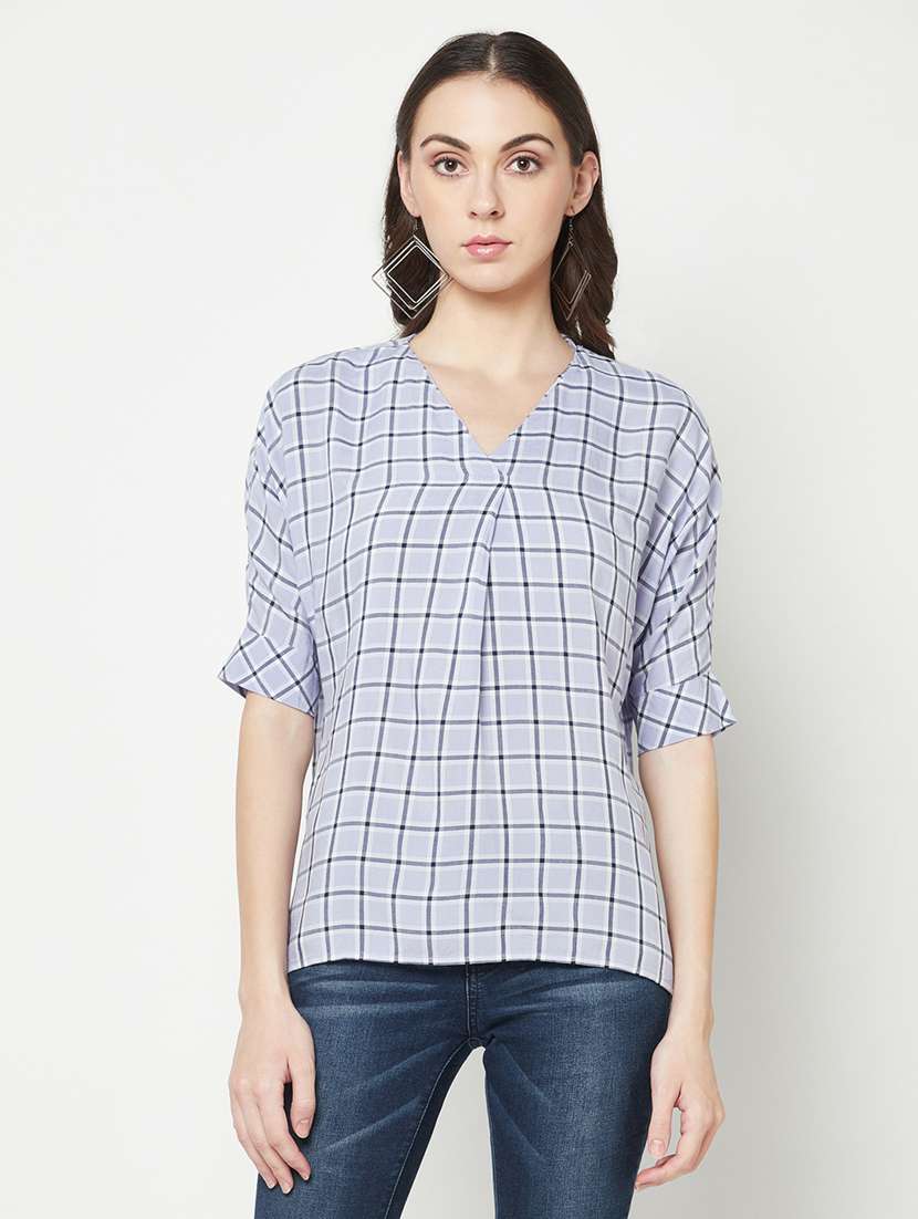 women's straight v neck top