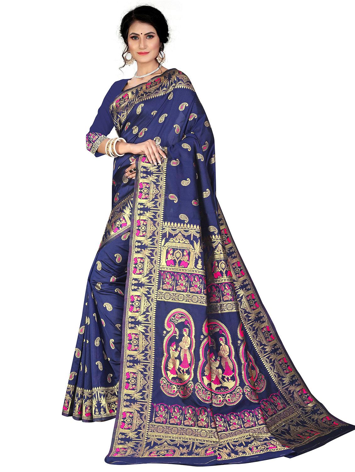 women's banarasi saree with blouse - 19825672 -  Zoom Image - 0